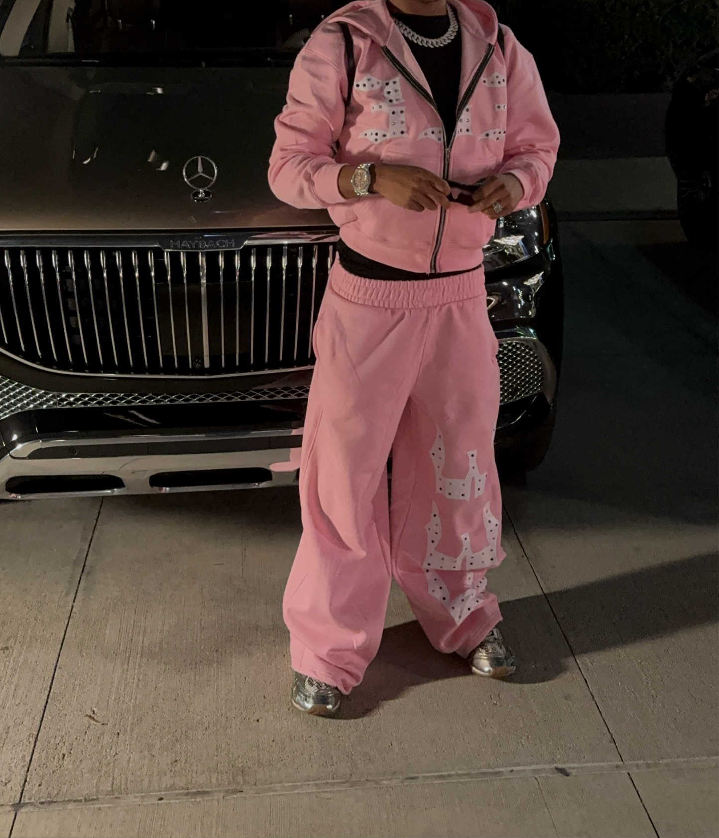 333 Inlayed GemStones Pink Pants