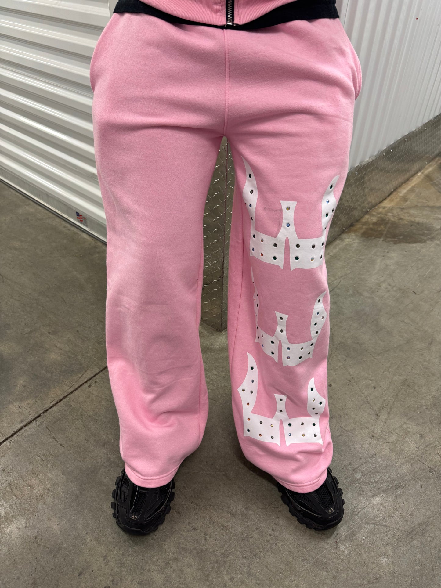 333 Inlayed GemStones Pink Pants