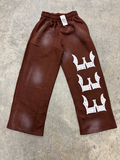 BROWN 333 INALYED GEMSTONES PANTS