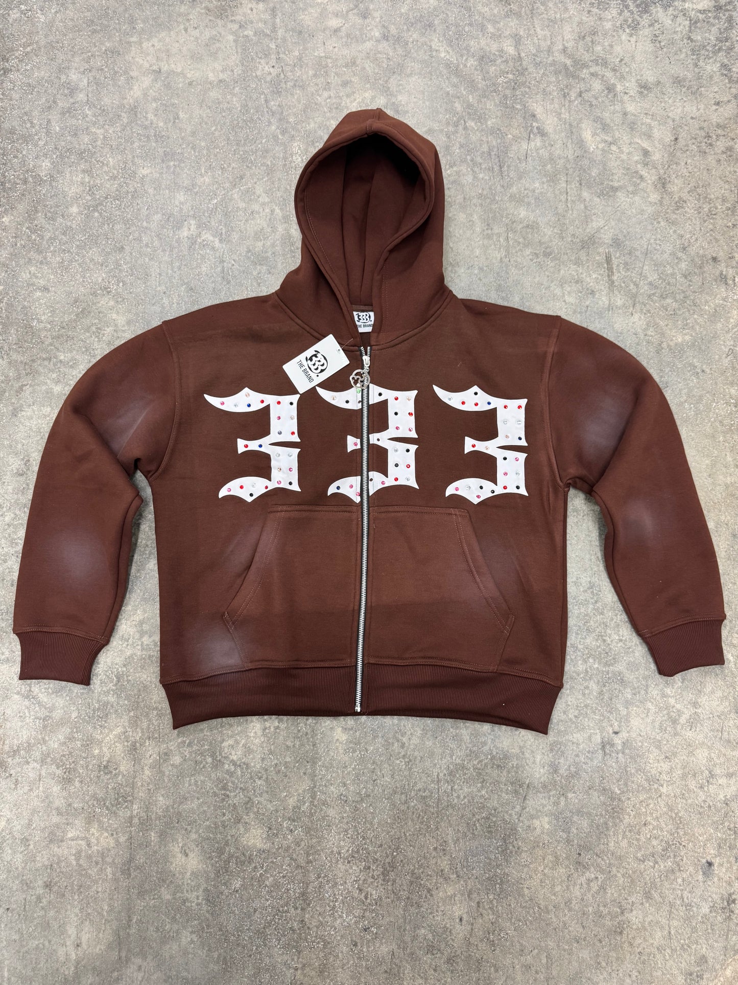 BROWN 333 INLAYED GEMSTONES JACKET